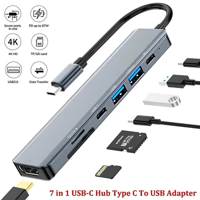 7 In 1 Multiport USB-C Hub Type C To USB 3.0 4K HDMI Adapter For Macbook Pro/Air • $17.69