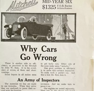 1916 Mitchell Mid Year Six Automobile Advertisement Why Cars Go Wrong LGADYC3 • $11.54