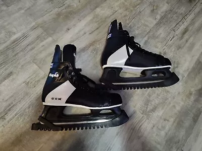 CCM Rapide 101 Ice Hockey Skates Men’s Black Size 11 SL-1000 W/ Blade Guards EUC • $39.99