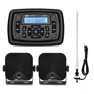 Marine Radio Stereo Bluetooth Waterproof Audio System + 4in Speakers + Antenna • $119.99