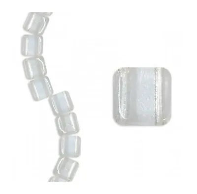 30 Crystal Clear Czech Glass Two 2 Hole 6mm Flat Square Tile Spacer Strand Beads • $4.99