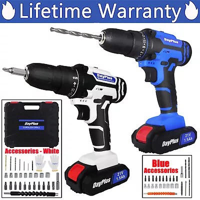 21V Cordless Drill 3/8  Electric Screwdriver Max 45Nm Power Drill Driver+Battery • $39.91