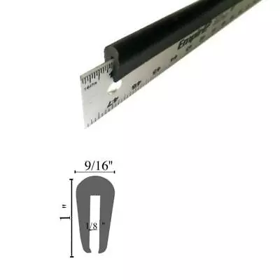 1/8  X 1  Rubber Edge Trim Seal Black U Channel Door Window Priced Per Foot  • $7.89