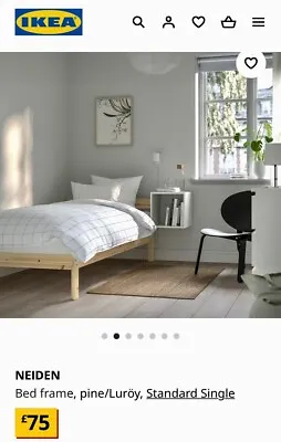 Ikea NEIDEN 3ft Bed Frame With LUROY Slatted Base NO MATTRESS Dismantled  RG1 • £17