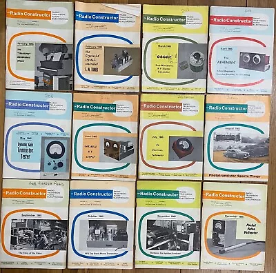 The Radio Constructor Magazine 1965 - 12 Issues - Used • £55