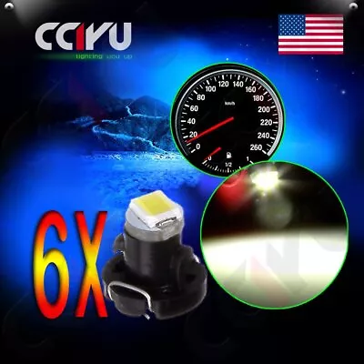 6Pcs White T3 Neo Wedge LED Bulbs 12V Car Dash Climate Control HVAC Base Lights • $7.77