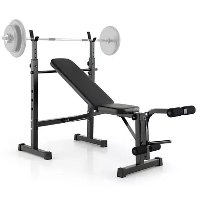 Olympic Weight Bench Multi-Function Bench Press Set W/Squat Rack Fitness Gym • $126.78