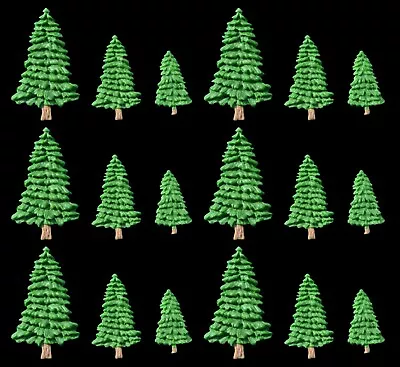 18 X Edible 3D Christmas Trees Set 2 Icing Cake Cupcake Topper Decoration • £7.99