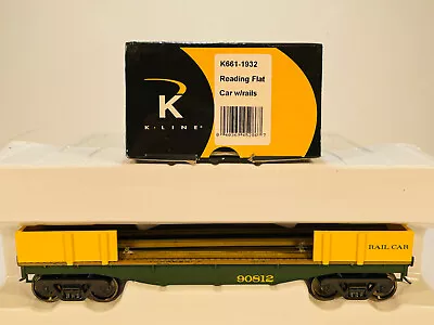 Vintage 1990s NIB Lionel K-Line O Scale Reading Flat Car Rail Car W/ Rails • $10.50