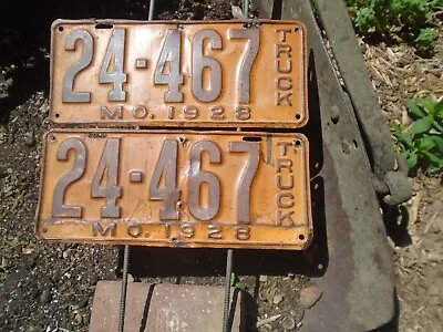 Missouri 1928 Truck License Plate Pair Model A Ford Vintage • $179.99