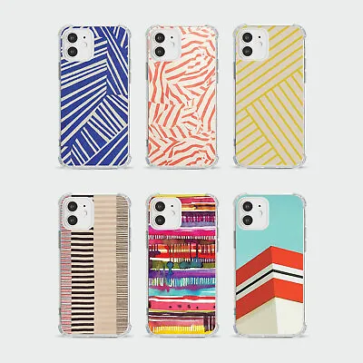 Case For Iphone 15 14 13 12 11 Se 8 Pro Shockproof Phone Cover Stripes And Lines • £5.99