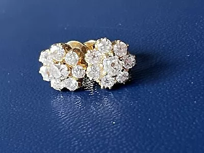 £1250 • Buy 18ct Yellow Gold Diamond Cluster Stud Earrings Beautiful Excellent Colour