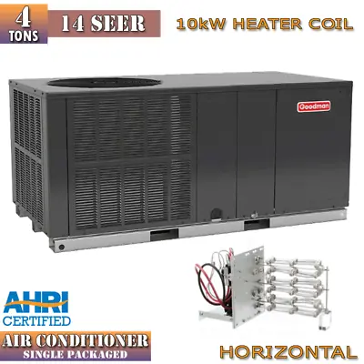 4 Ton Goodman 14 SEER All In One Packaged Unit GPC1448H41 With 10kW Heat Kit • $3400