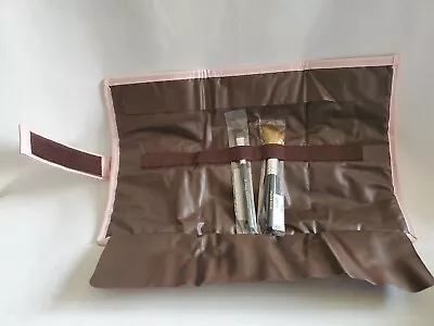 Bare Minerals Makeup Cosmetic Travel Pouch Bag 8.5 X6.75  W/ 2 Brushes • $8.50