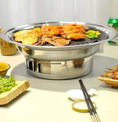 Korean Style Table Charcoal Portable BBQ Grill Camping Outdoor Stainless 34.6cm • $37.95