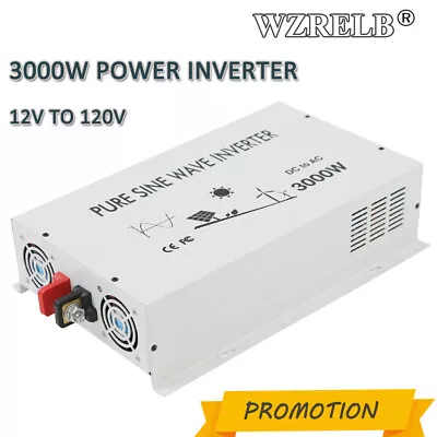Power Inverter 3000W Pure Sine Wave 12V DC To AC Converter Car Solar Home Truck • $313.50