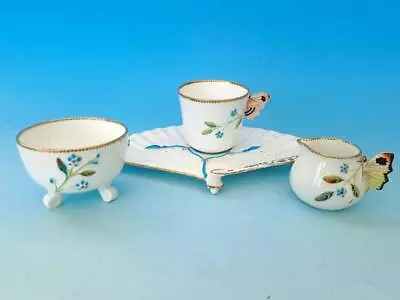 Rare Brown Westhead Moore Butterfly Handle Teaset For One. Minton Interest • £39