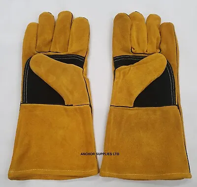 Welding Gloves Micronclean Leather CAT 2 MIG Gauntlets Size 10 (still56) • £12.50