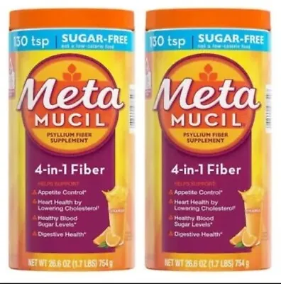 Metamucil Sugar Free Fiber Supplement Smooth Drink Orange - 260 Servings 08/26 • $49.99