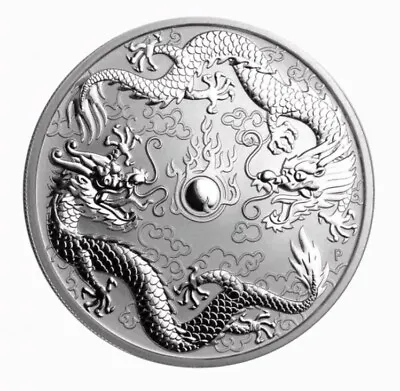 $50 • Buy 2019 Australia Perth Mint Double Dragon 1oz Silver Coin From Mint Roll