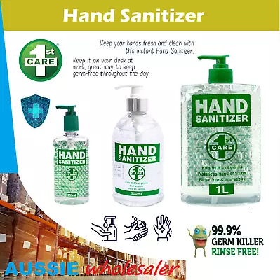 1st Care Hand Sanitiser Gel Pump Bottle 235/500/1L Kill 99% Of Germs 70% Alcohol • $19.95