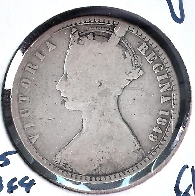 1849 Great Britain Godless Florin Silver Queen Victoria ~ *L770 • $35