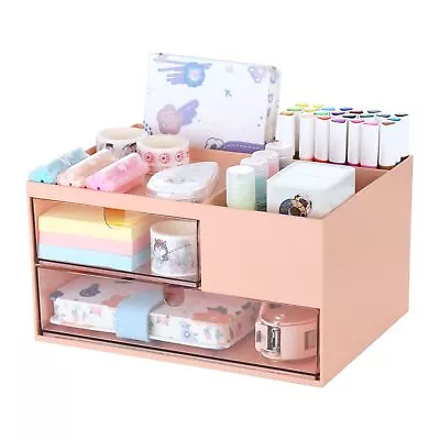 Desk Organizer With 2 Drawer And 4 CompartmentsPlastic Makeup Vanity Desk Or... • $13.10