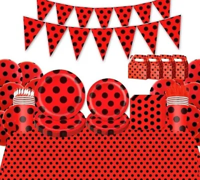 Ladybug Tableware Party Supplies Banner Plates Napkins Birthday Decoration • $9.99