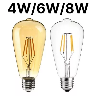 4W 6W 8W E26 Dimmable LED Light Bulb Edison Vintage Antique Glass Style Bedroom • $14.59