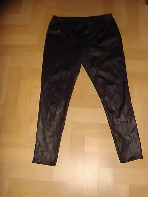 E-vie Black Shiny Wet Look Stretch Lycra Leggings Size 14 - 16 • $6.22