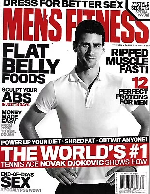 Men's Fitness Novak Djokovic Magazine Flat Belly Foods Muscle Protein Easy Money • $20.66