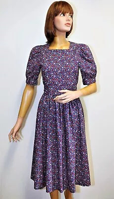 LAURA ASHLEY Vintage 80s Prairie Fruit Pattern Dress Cottagecore 12UK 10US • $95