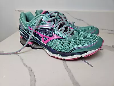 Mizuno Womens Wave Creation 17 Green/ Pink Running Shoes Sneaker 8  J1GD151895 • $22.98