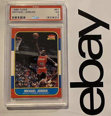 Michael Jordan Rookie PSA 3 Fleer Vintage #57 MJ Collector Card 1986 RC Bulls • $3923