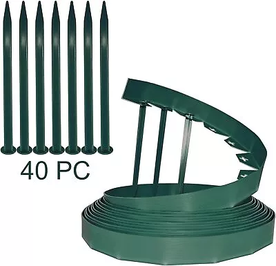 Ram® 10M Meters Green Lawn Edging Border Flower Bed Garden Lawn Edging Flexibl • £20.97