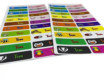 IRON ON TAGS - Personalised Name Stickers Custom Label Tag Clothing School Kids • $8.49