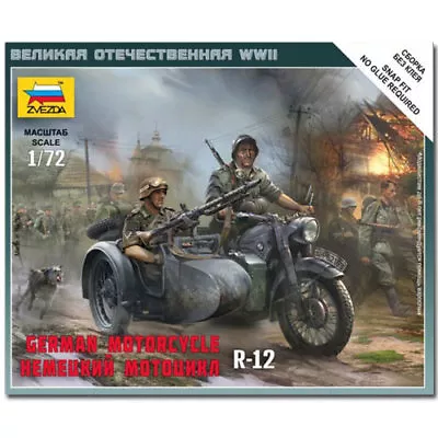 £8.95 • Buy ZVEZDA 6142 German Motorcycle R-12 Snap Fit Snap Fit Model Kit 1:72