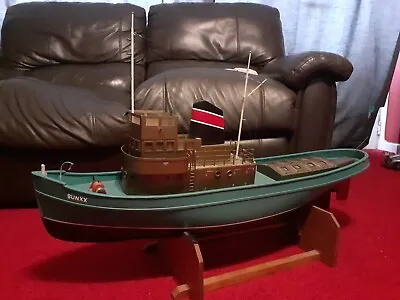 £46 • Buy (SUPURB) 37  R/C Model Tug Boat With Motor On Stand VGC Lovely Boat.