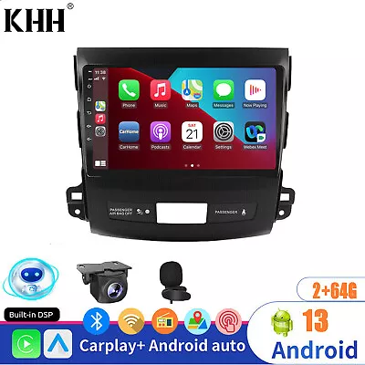 Car Radio Stereo For Mitsubishi Outlander 2006-2012 GPS 2+64G Android 13 Carplay • $125.38