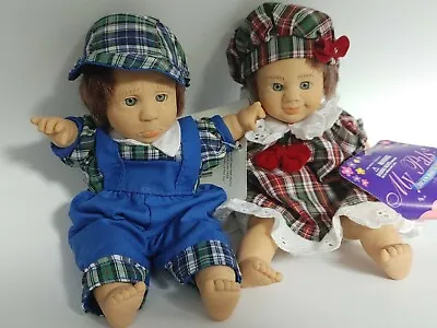 Vintage GiGo Toys My Pals Bean Bag Kids Baby Doll 8  Girl Boy Sad Face Lot 2 NWT • $15.46