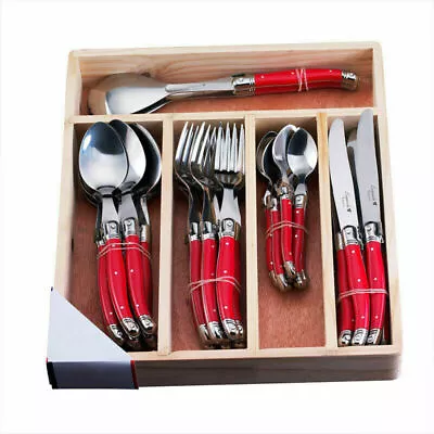 34pcs Laguiole Dinnerware Flatware Steak Knife Fork Spoon Set Western Tableware • £123.05