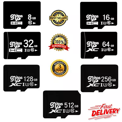 SD Memory Card Class 10 SDHC SDXC 32GB 64GB 128GB 256GB TF • $9.99