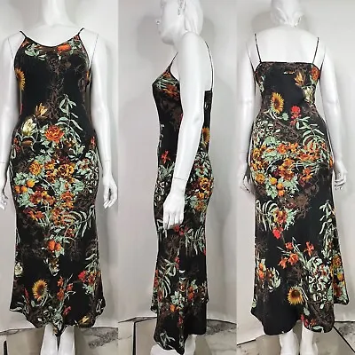 Vtg Jean Paul Gaultier Black Floral Dress L • $330