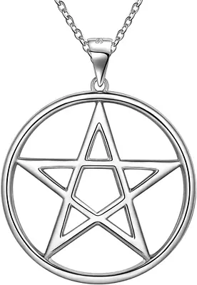 925 Sterling Silver Pentagram Necklace Fine Jewelry Gift For Women Mens Pendant  • $67.45