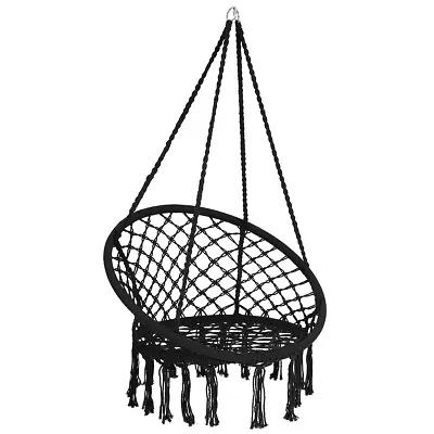 £36.99 • Buy Hammock Swing Chair Hanging Rope Seat Net Chair Garden Macrame Swing Out/Indoor