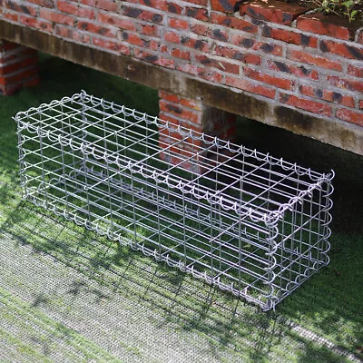 Gabion Basket Cage Mesh Wire Stone Planter Garden Wall Gabions Box / 100x30x30cm • £26.99
