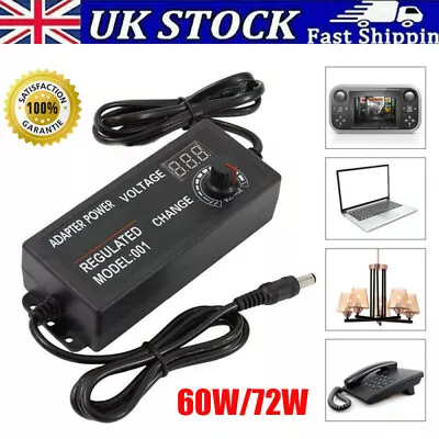 AC/DC 3-12V/9-24V Electrical Power Supply Adapter Charger Variable Voltage NEW • £12.36