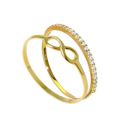 £117 • Buy 9ct Gold Infinity & Eternity Stacking Rings Set Valentines Forever