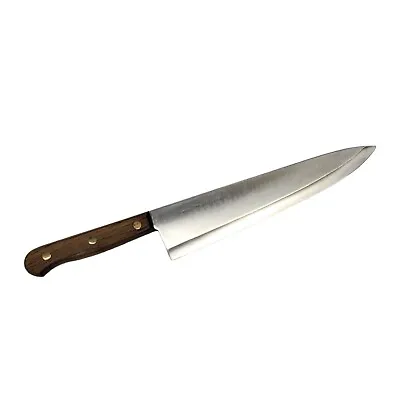 Vintage Old Homestead Stainless Japan Chef Knife Wood Handle  Large 10  Inch • $14.99