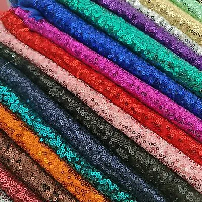 Sequin Fabric Novelty Sparkly Shiny Bling Glittery 10 X 14  Piece Material Cloth • £1.75